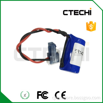 3.6v lithium battery 1/2aa er14250 1s1p with connector, battery for water meter